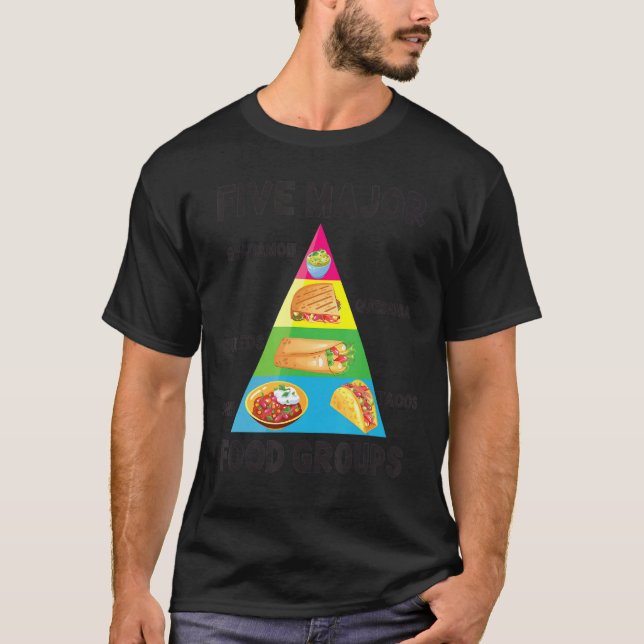 Camiseta Mexican Food  Tacos Burritos Chili Major Food Grou (Anverso)
