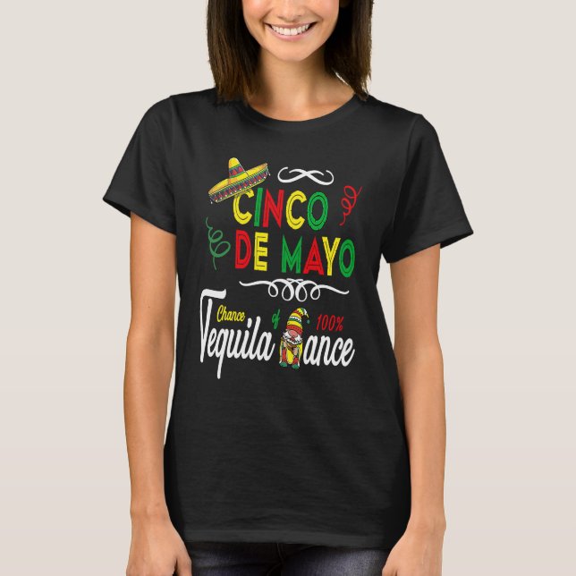 Camiseta Mexican Holiday Sombrero Tequila Dance Gnome Cinco (Anverso)