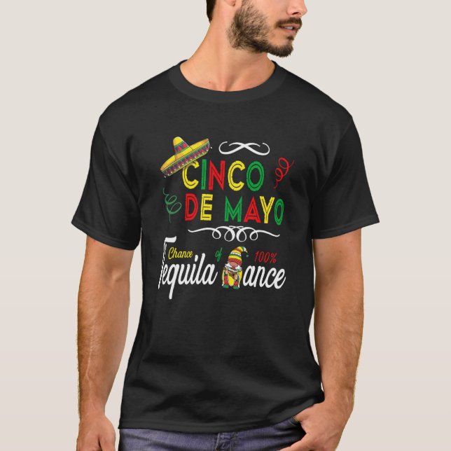 Camiseta Mexican Holiday Sombrero Tequila Dance Gnome Cinco (Anverso)