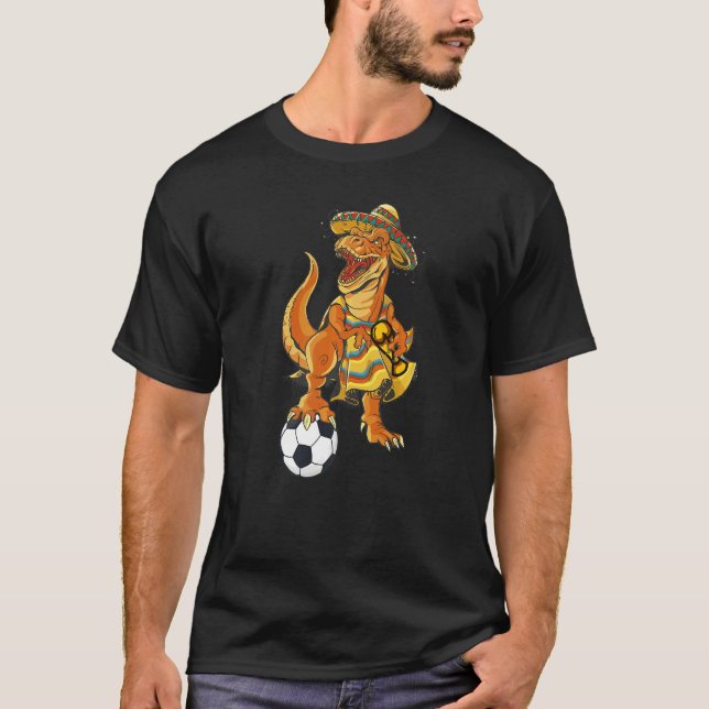 Camiseta Mexican Soccer Rex Dinosaur Mexico Flag Futbol 202 (Anverso)