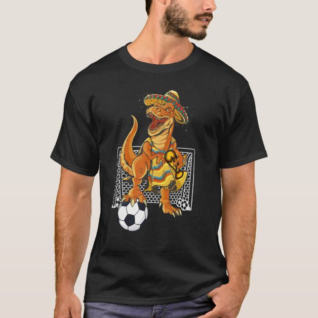 Camiseta Mexican Soccer Rex Dinosaur Mexico Flag Futbol 202 (Anverso)