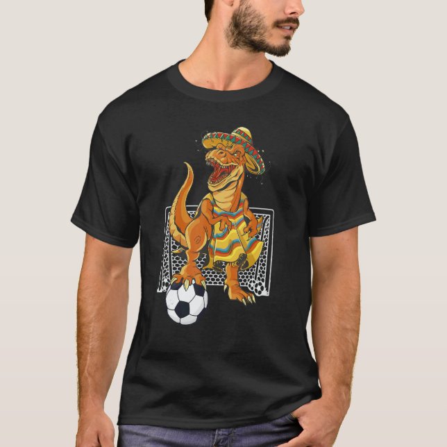 Camiseta Mexican Soccer Rex Dinosaur Mexico Flag Futbol 202 (Anverso)