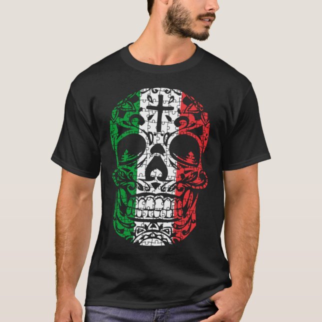 Camiseta Mexican Sugar Skull Pride Calavera Day Dead Cinco  (Anverso)