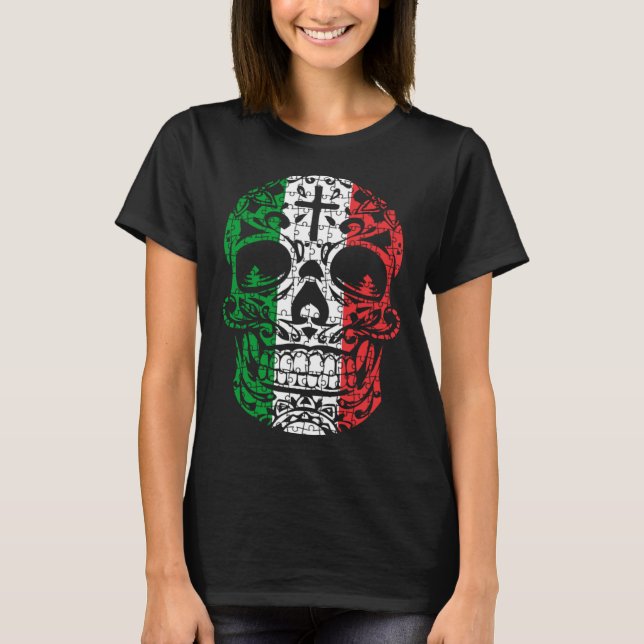 Camiseta Mexican Sugar Skull Pride Calavera Day Dead Cinco  (Anverso)
