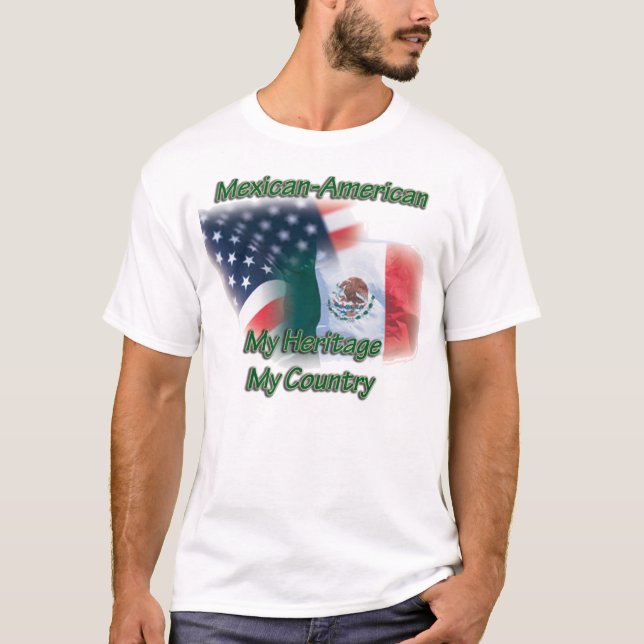 Camiseta Mexicana-Amerian del país de la herencia (Anverso)