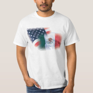 Camiseta mexicana-americano de la bandera
