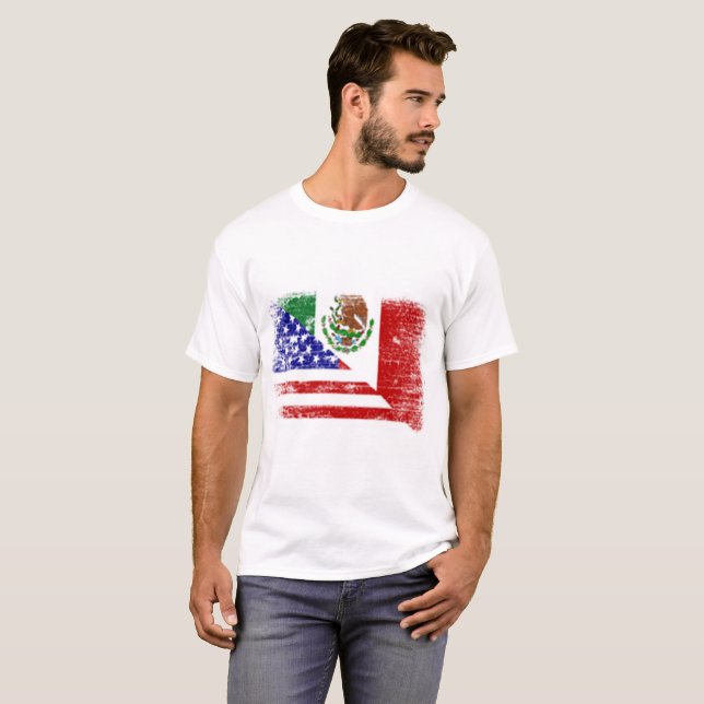 Camiseta mexicana-americano de la mezcla de la (Anverso completo)