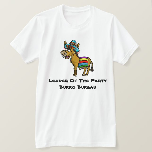 Camiseta mexicana del fiesta Burro Bureau (Anverso del diseño)