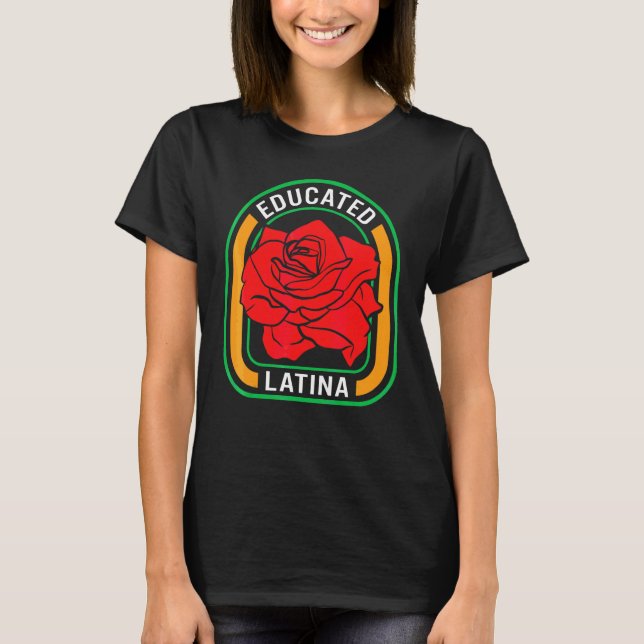 Camiseta Mexicana Educada Estilo Rústico Rosa Floral Mujer (Anverso)