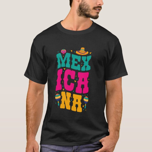 CAMISETA MEXICANA FUN MARACAS SOMBRERO MEXICO PRIDE (Anverso)