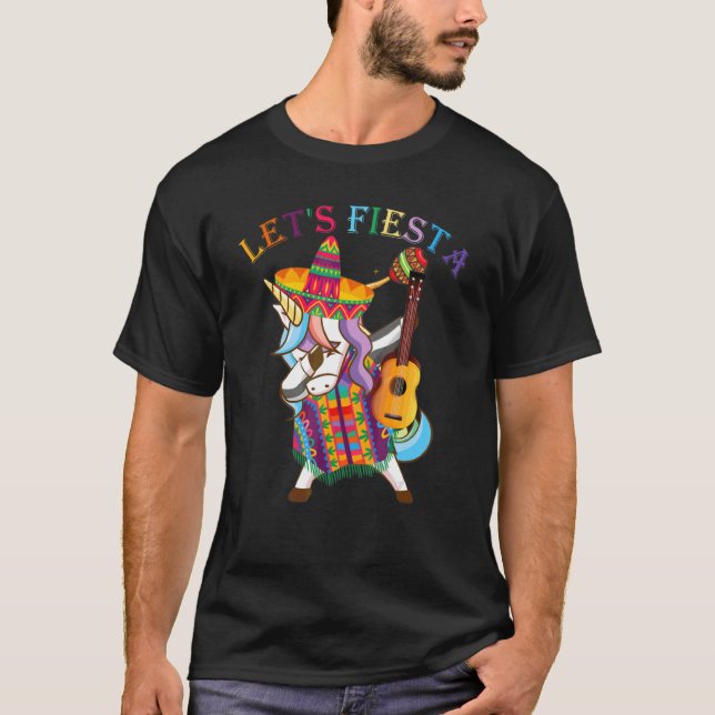 Camiseta Mexicano Dabbing Unicorn Cinco De Mayo Guit Mexica (Anverso)