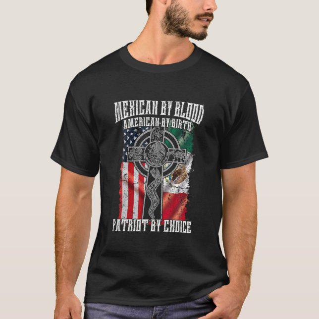 Camiseta Mexicano De Blood American Por Nacer Patriot De Ch (Anverso)