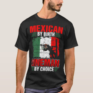 Camiseta Mexicano del instalador de líneas del nacimiento