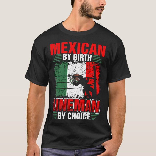Camiseta Mexicano del instalador de líneas del nacimiento (Anverso)