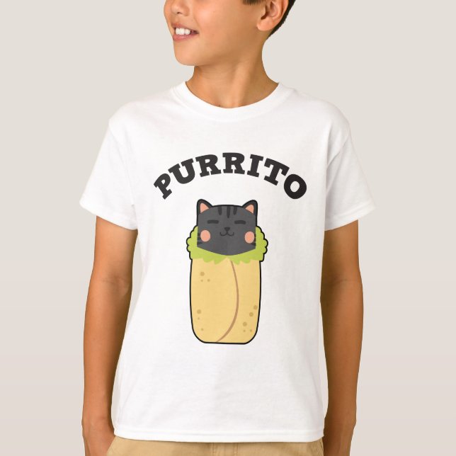 Camiseta Mexicano divertido del Burrito del amante del gato (Anverso)
