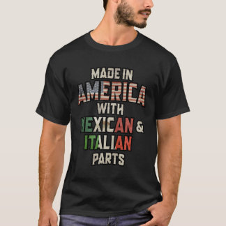 Camiseta Mexicano E Italiano Hecho En América Mezcla Herenc