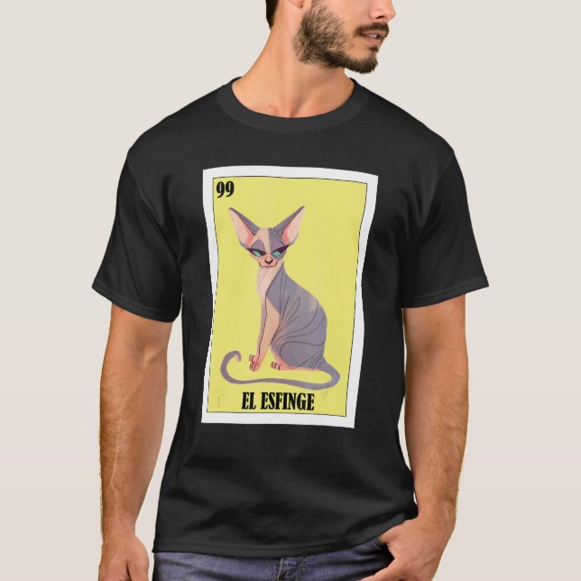 Camiseta Mexicano para dueños de gatos El Esfinge (Anverso)