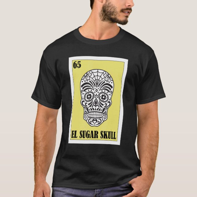 Camiseta Mexicano para los Fiestas El Sugar Skull 1 (Anverso)