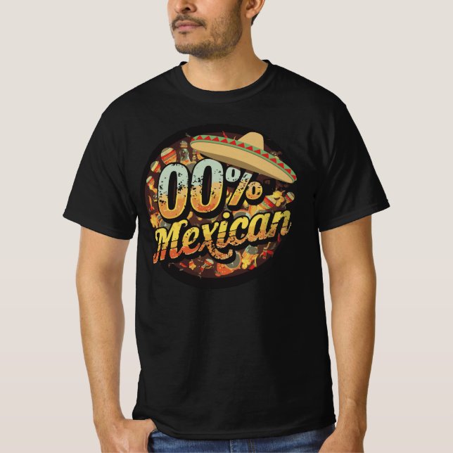 Camiseta México 0% Cinco De Mayo Fiesta Sombrero Mexicano (Anverso)