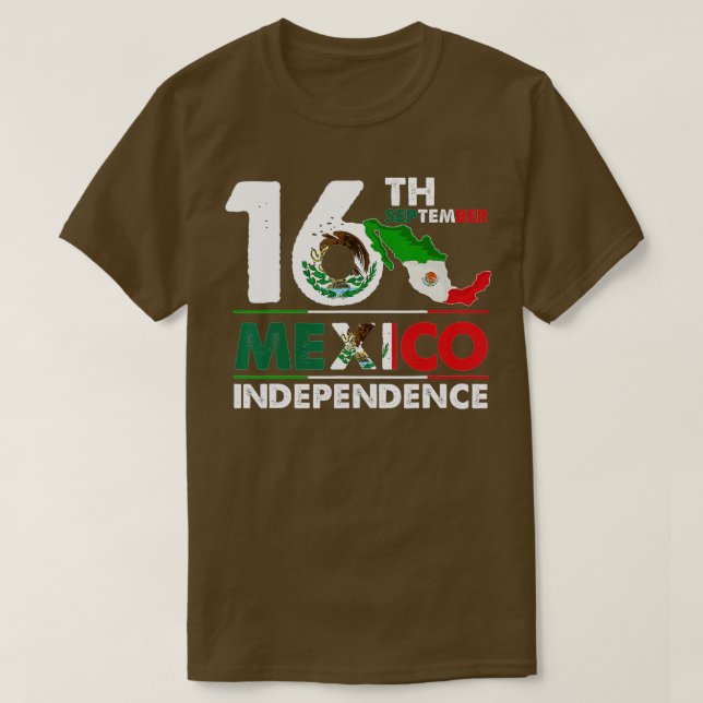 Camiseta México: 16 de septiembre Día de la Independencia d (Diseño del anverso)
