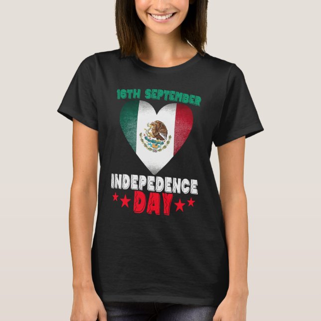 Camiseta Mexico 16th September Independence Day Mexican Fla (Anverso)