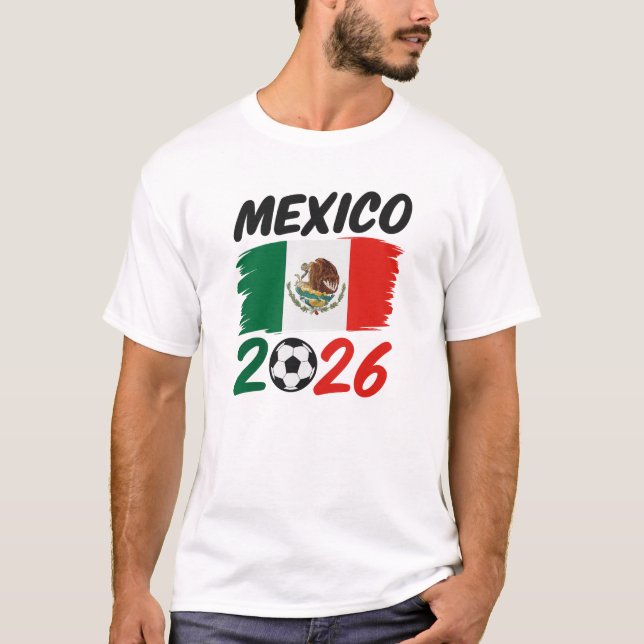 Camiseta Mexico 2026 Soccer Fan Design with Football (Anverso)