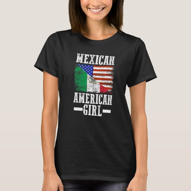 Camiseta Mexico America Flag Patriotic Mexican American Gir (Anverso)