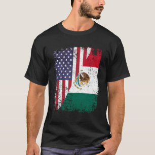 Camiseta México Americano Raíces Media Estadounidense Méxic
