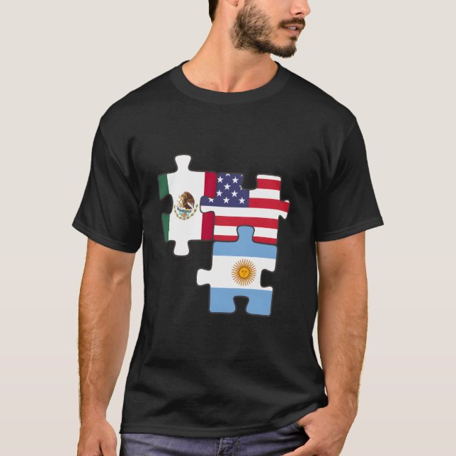 Camiseta Mexico Argentina And The Usa Puzzle (Anverso)