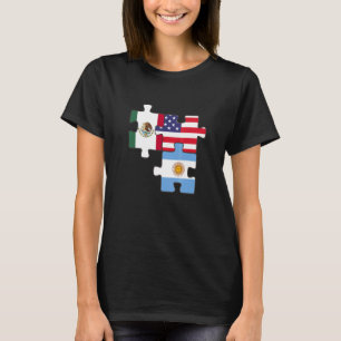 Camiseta México Argentina Y El Diseño Del Rompecabezas De E