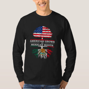 Camiseta México arraiga la bandera cultivada estadounidense