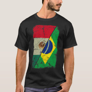 Camiseta México Bandera de Brasil juntando raíces familiare