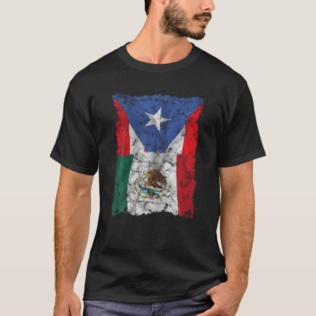 Camiseta México Bandera de Puerto Rico Puertorriqueños Mexi (Anverso)