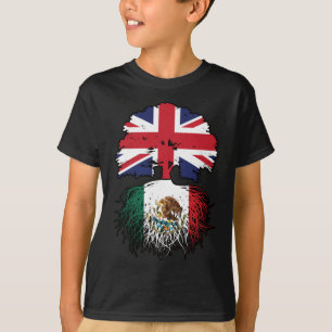 Camiseta México Bandera de raíces de árboles británicos mex