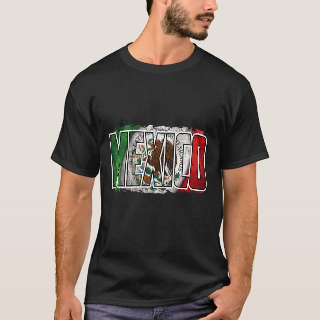 Camiseta México Bandera Mexicana Orgullo Águila Verde Rojo  (Anverso)