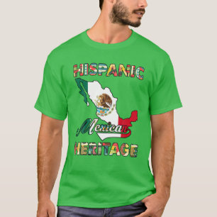 Camiseta México Bandera Patrimonio Hispano Mes Orgullo Mexi