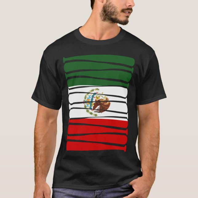 Camiseta Mexico Baseball Flag for Mexican Baseball Fans (Anverso)