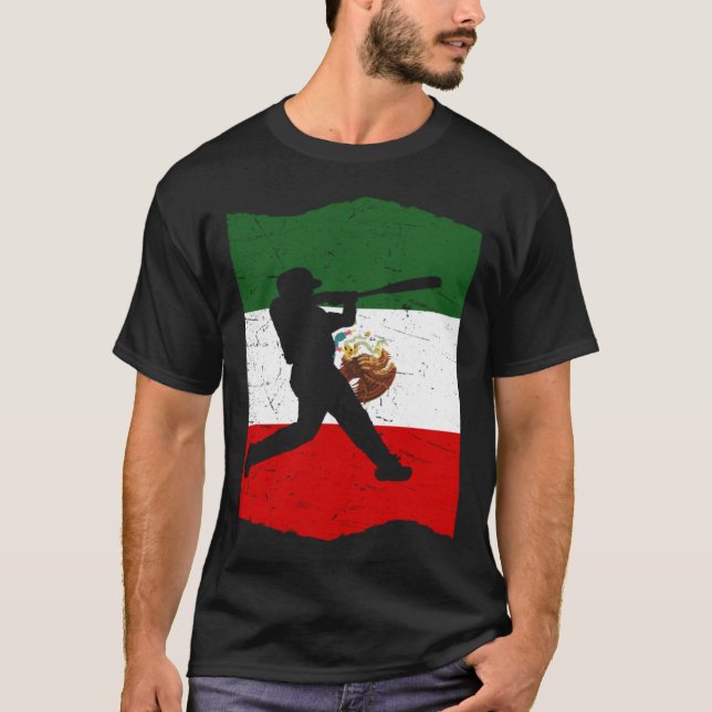Camiseta Mexico Baseball Flag for Mexican Baseball Fans Vin (Anverso)
