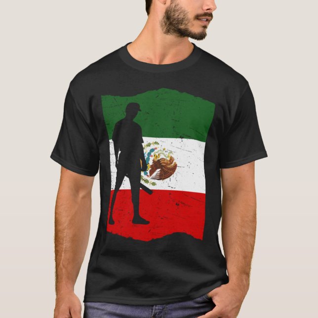Camiseta Mexico Baseball Flag for Mexican Baseball Fans Vin (Anverso)
