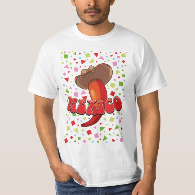 Camiseta México Chili Pepper lindo fiesta (Anverso)