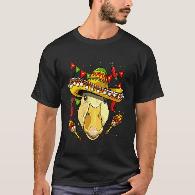 Camiseta Mexico Cinco de Mayo Duck Sombrero Mexican Party D (Anverso)