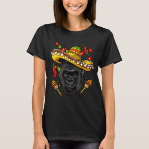 Camiseta México Cinco de Mayo Gorila Sombrero Parte Mexican