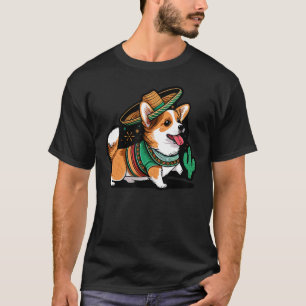 Camiseta México Cinco de Mayo Sombrero Galés Mexicano Corgi