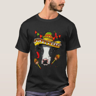 Camiseta México Cinco de Mayo Vaca Sombrero Fiesta Mexicana
