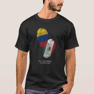 Camiseta México, Colombia, Bandera, pulgar, imprimir, Iden
