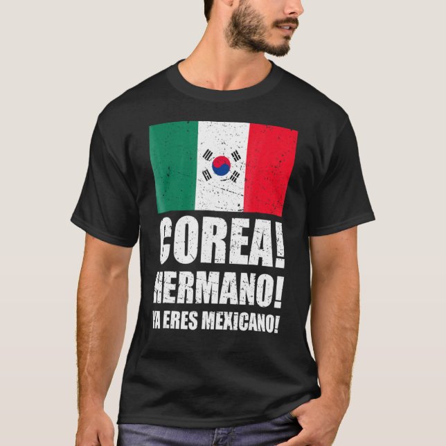 Camiseta México Corea del Sur: Bandera del canto Coreano (Anverso)
