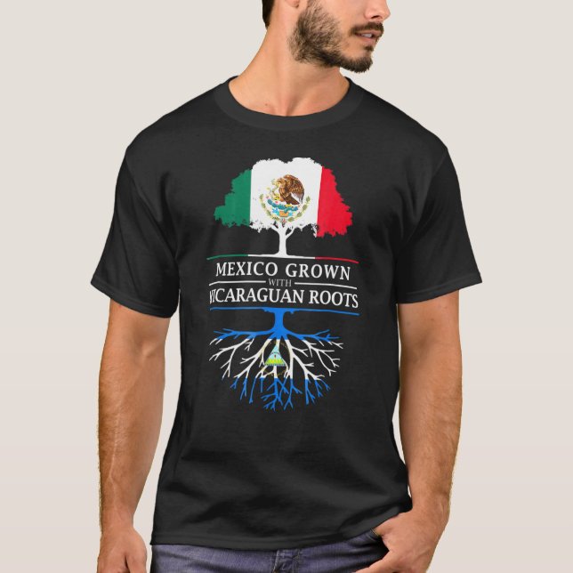 Camiseta México crece con raíces nicaragüenses en Nicaragua (Anverso)