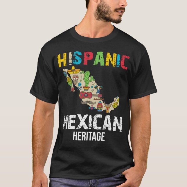 Camiseta México: El lema de la herencia hispana mexicana (Anverso)