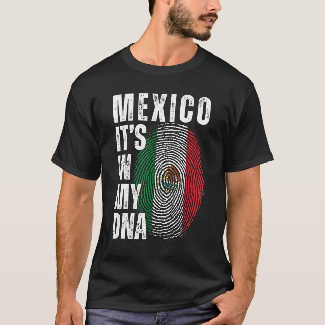 Camiseta México en mi ADN Coinciden hombres mexicanos mujer (Anverso)