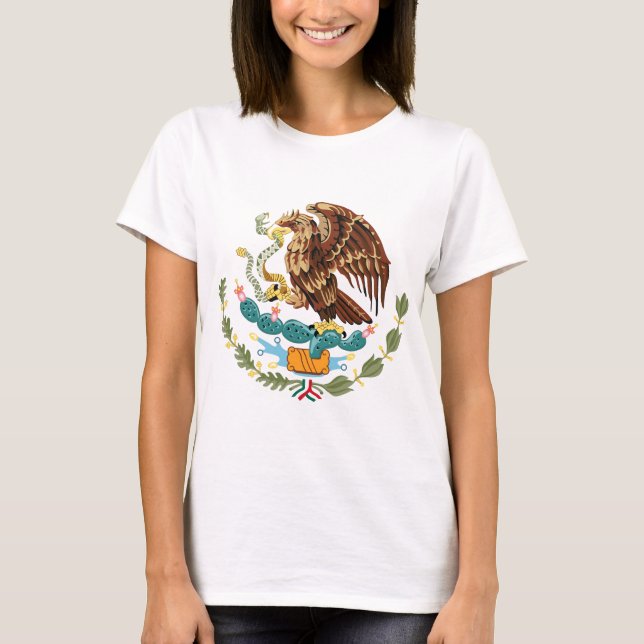 Camiseta México Escudo de armas Damas Petite T-shirt (Anverso)